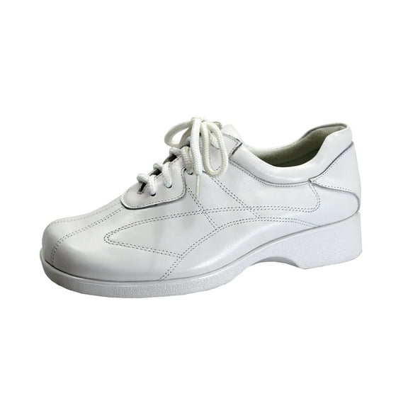 24 HOUR COMFORT Lisa Wide Width Leather Lace-Up Shoes WHITE 7