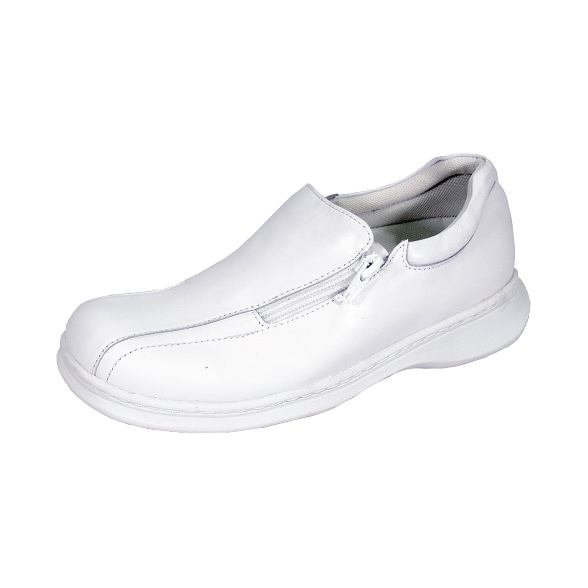 24 HOUR COMFORT Liv Wide Width Elegant Durable Slip On Shoes WHITE 6.5