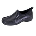 thumbnail image 1 of 24 HOUR COMFORT Lora Wide Width Moccasin Design Comfort Leather Loafers BLACK 10, 1 of 6