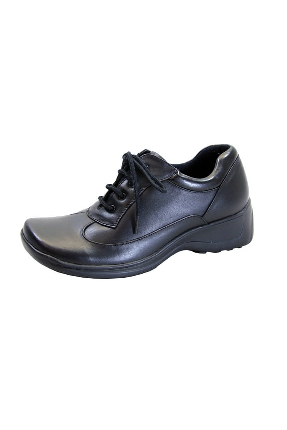 Maja Women's Wide Width Leather Oxfords BLACK 9