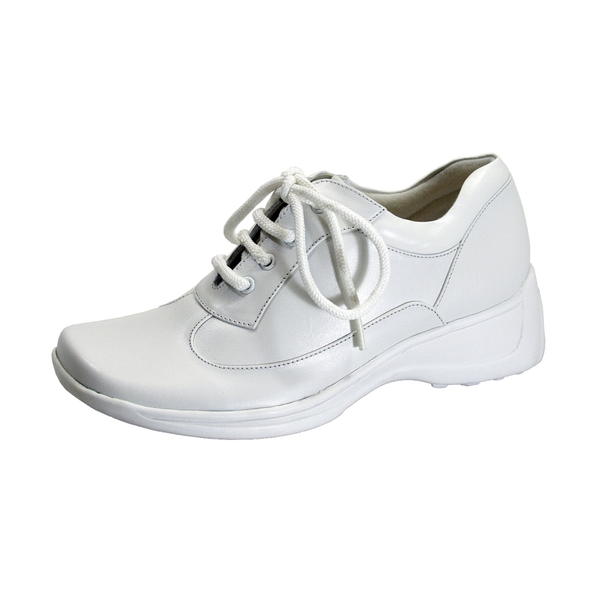 24 HOUR COMFORT Maja Women's Wide Width Leather Oxfords WHITE 12