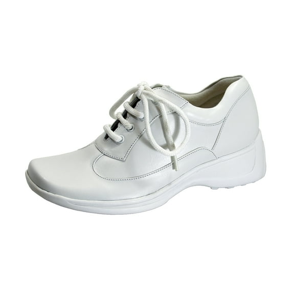 24 HOUR COMFORT Maja Women's Wide Width Leather Oxfords WHITE 12