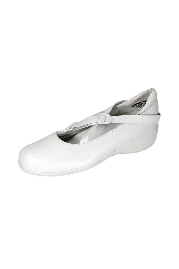 Marci Wide Width Comfort Shoes For Work and Casual Attire WHITE 10.5