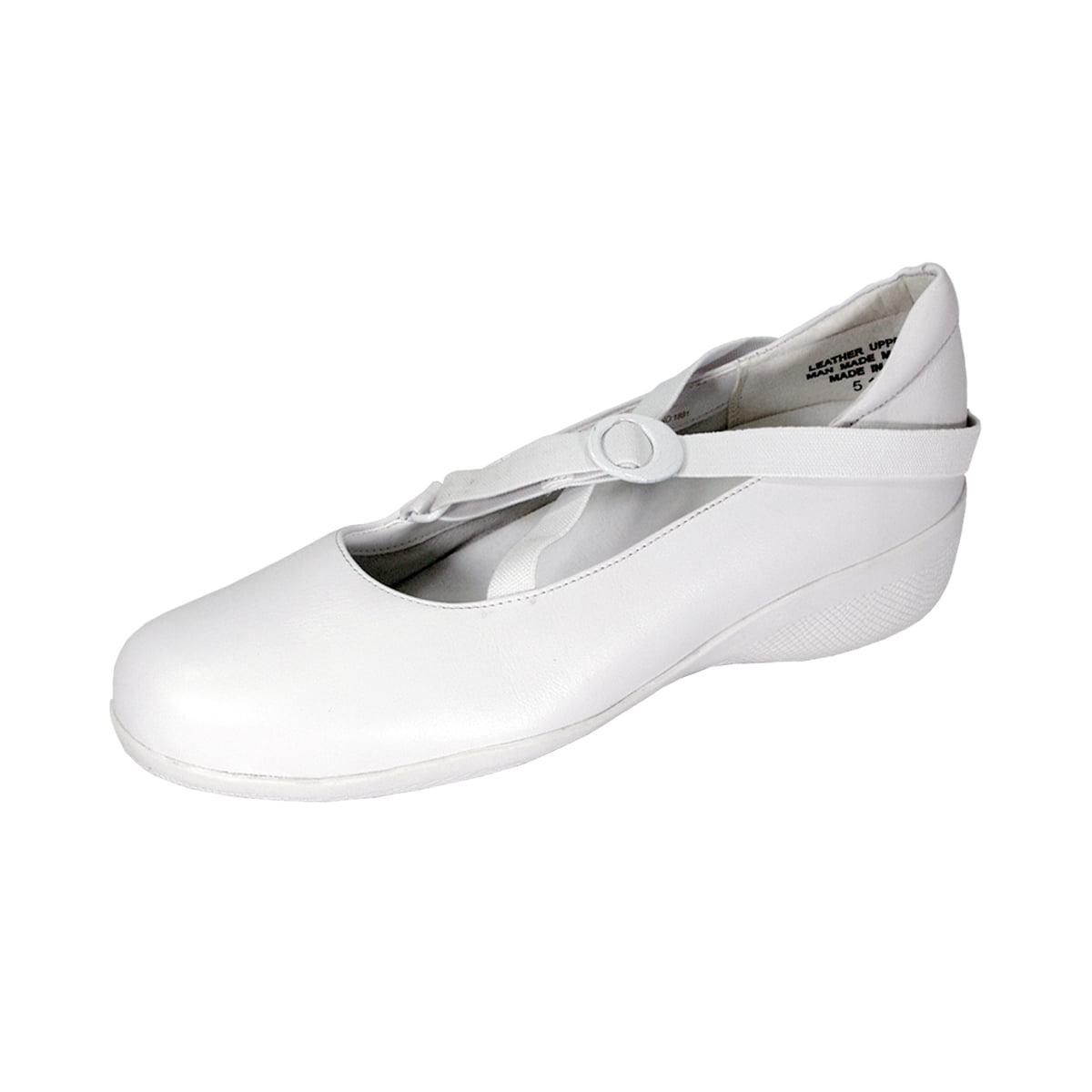24 HOUR COMFORT Marci Wide Width Comfort Shoes For Work and Casual Attire WHITE 10