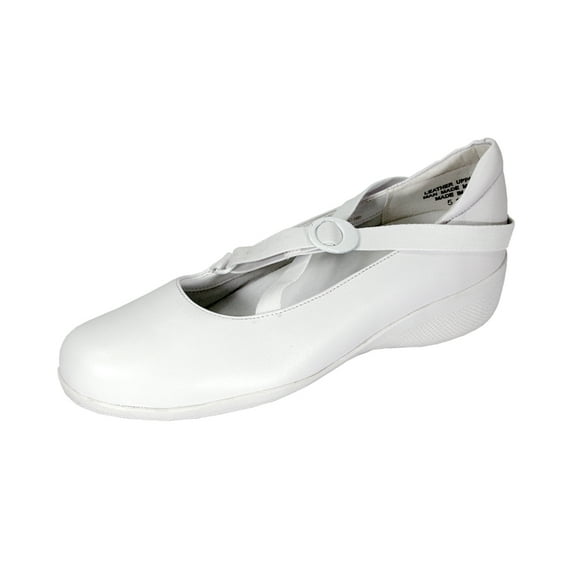 24 HOUR COMFORT Marci Wide Width Comfort Shoes For Work and Casual Attire WHITE 10