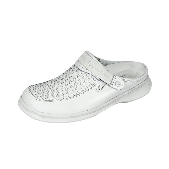24 HOUR COMFORT Marcy Wide Width Comfort Clog For Work and Casual Attire WHITE 5.5
