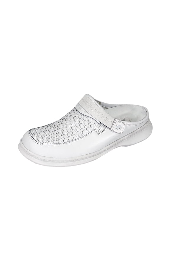 Marcy Wide Width Comfort Clog For Work and Casual Attire WHITE 5.5