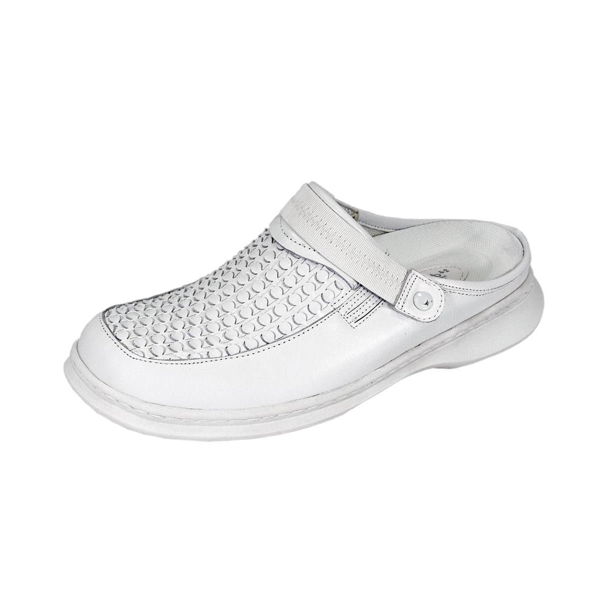 24 HOUR COMFORT Marcy Wide Width Comfort Clog For Work and Casual Attire WHITE 6