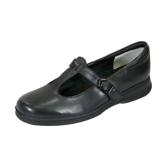 24 HOUR COMFORT Martha Wide Width Comfort Shoe For Work and Casual Attire BLACK 8