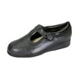 thumbnail image 1 of 24 HOUR COMFORT Maryann Wide Width Classic Leather Comfort Slip On Shoes with Buckle BLACK 7, 1 of 6
