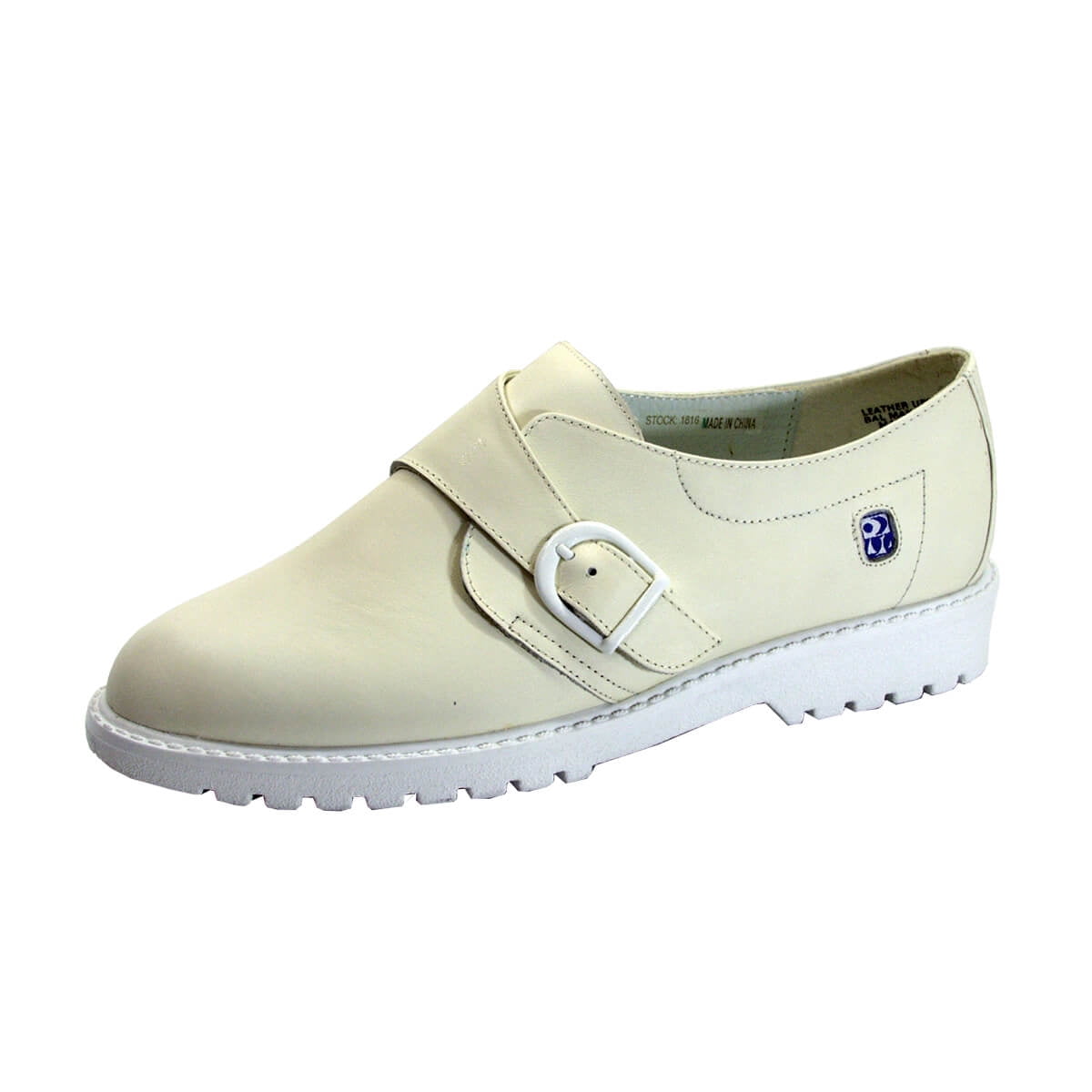 24 HOUR COMFORT May Women's Wide Width Leather Shoes OFF-WHITE 7.5