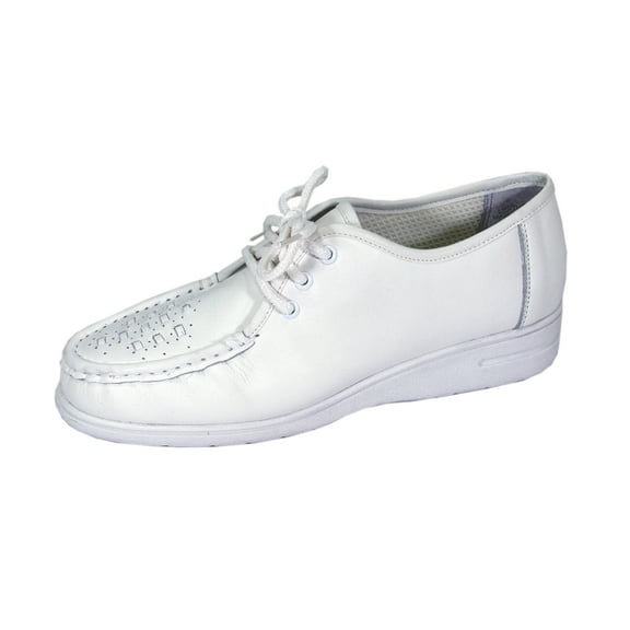 24 HOUR COMFORT Mei Wide Width Comfort Shoes For Work and Casual Attire WHITE 5.5