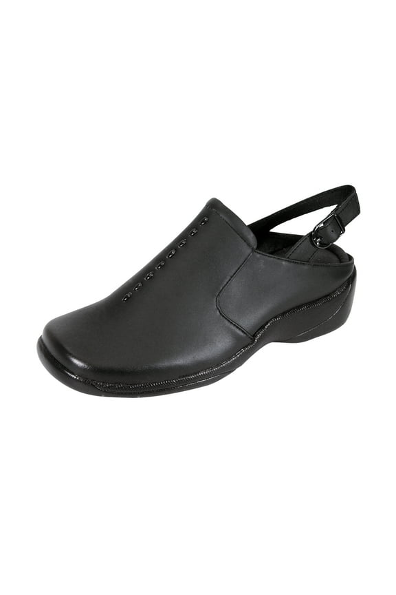 Myra Wide Width Comfort Clogs For Work and Casual Attire BLACK 12