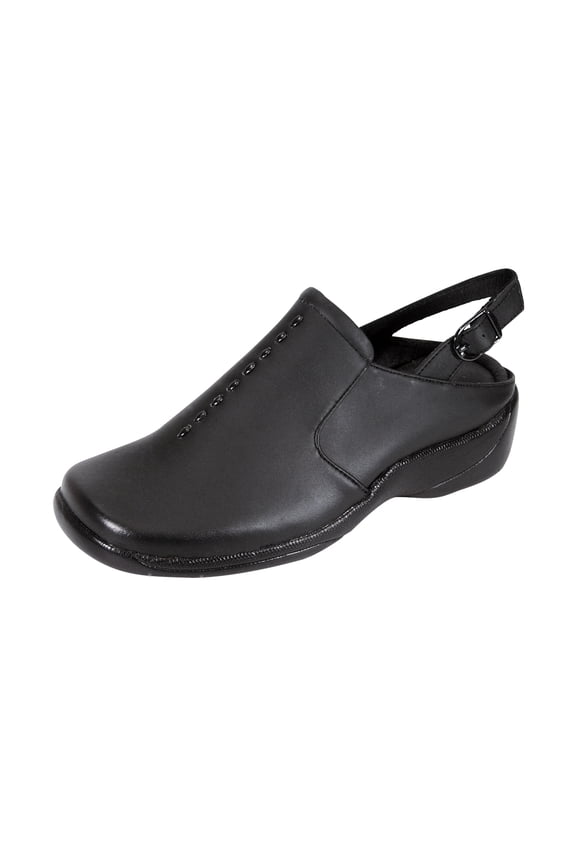 Myra Wide Width Comfort Clogs For Work and Casual Attire BLACK 8