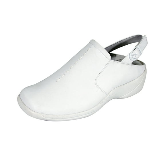 24 HOUR COMFORT Myra Wide Width Comfort Clogs For Work and Casual Attire WHITE 5