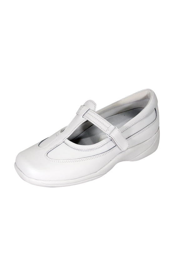 Pam Wide Width Comfort Shoe For Work and Casual Attire WHITE 9