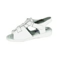 thumbnail image 1 of 24 HOUR COMFORT Pauline Wide Width Cushioned T-Strap Leather Sandals WHITE 8, 1 of 6