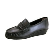 24 HOUR COMFORT Prue Womens Wide Width Moccasin Design Shoes BLACK 10.5