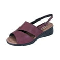 thumbnail image 1 of 24 HOUR COMFORT Selina Women Extra Wide Width Open-Toe Horiz Cuts Upper Slingback Buckle RED 8.5, 1 of 7