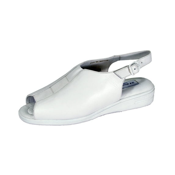 24 HOUR COMFORT Sheila Women Wide Width Comfort Open-Toe Sandals WHITE 5