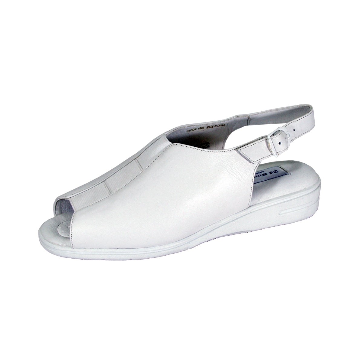 24 HOUR COMFORT Sheila Women Wide Width Comfort Open-Toe Sandals WHITE 6.5