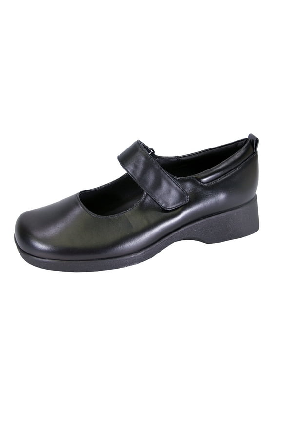 Sky Women Wide Width Leather Mary Jane Style Shoes BLACK 8
