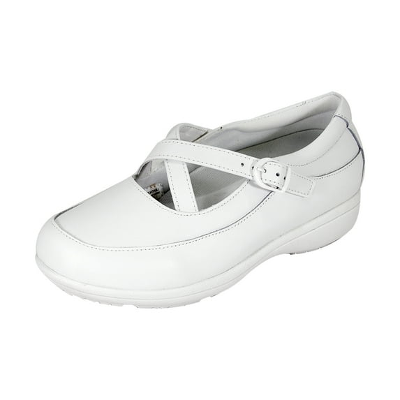 24 HOUR COMFORT Susan Wide Width Professional Sleek Shoe WHITE 10.5