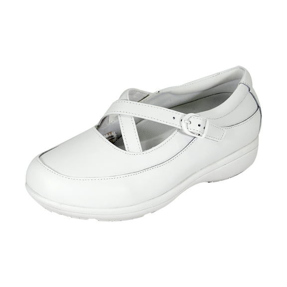 24 HOUR COMFORT Susan Wide Width Professional Sleek Shoe WHITE 9