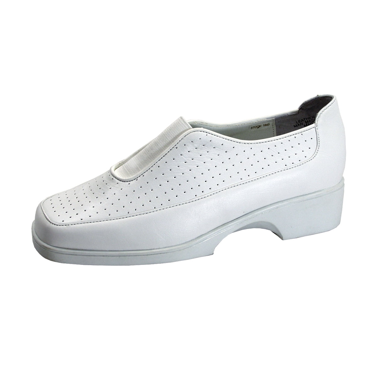 24 HOUR COMFORT Tatum Women's Wide Width Leather Slip-On Shoes WHITE 12
