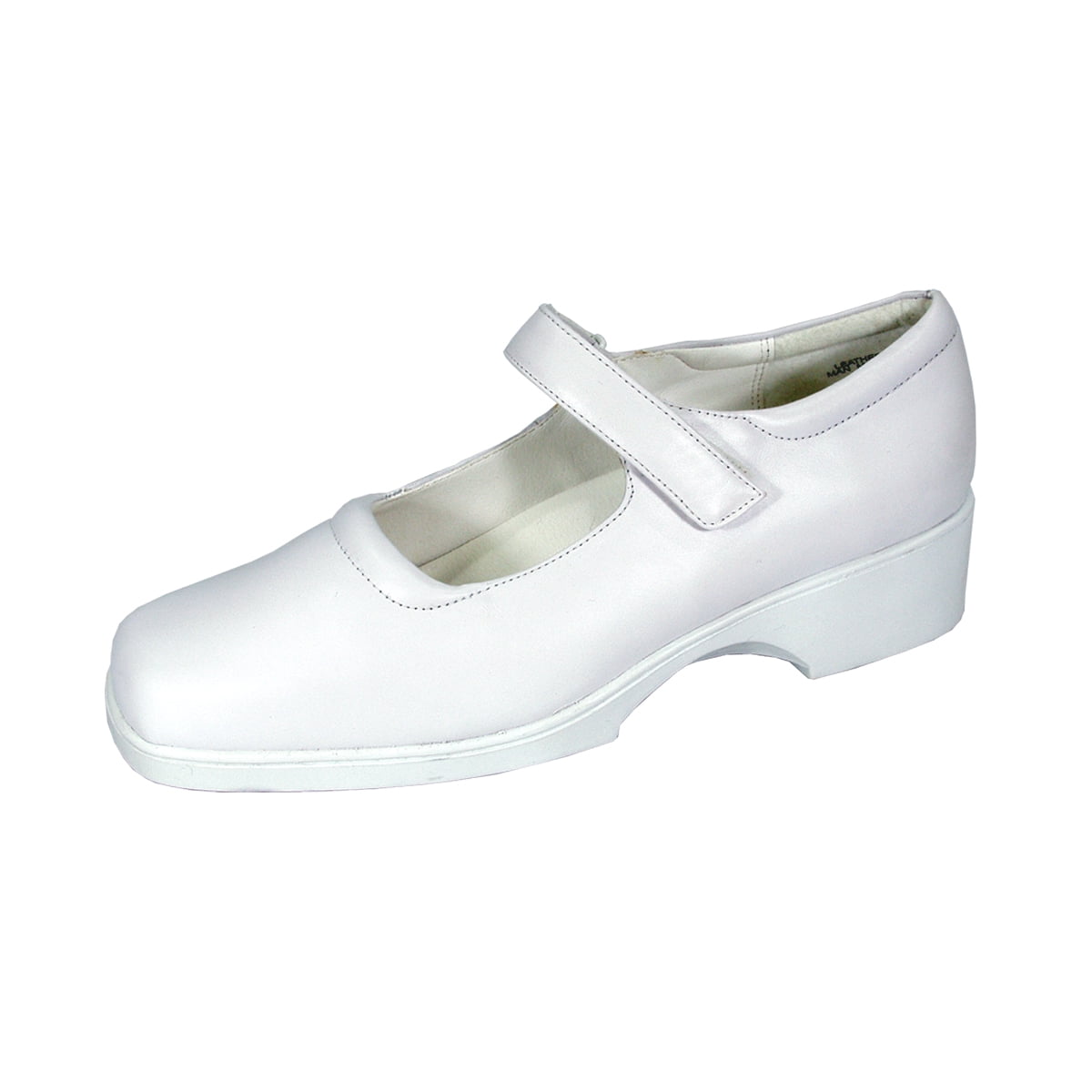 24 HOUR COMFORT Uma Women Wide Width Leather Mary Jane Style Shoes WHITE 9