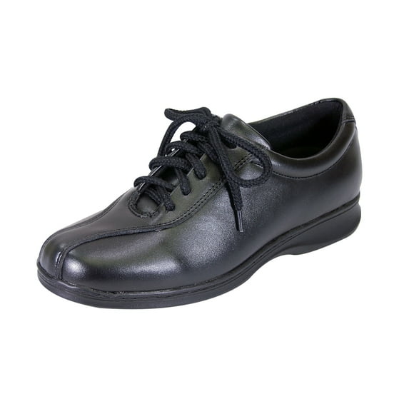 24 HOUR COMFORT Valerie Wide Width Classic Oxford Lace-up Shoes BLACK 8
