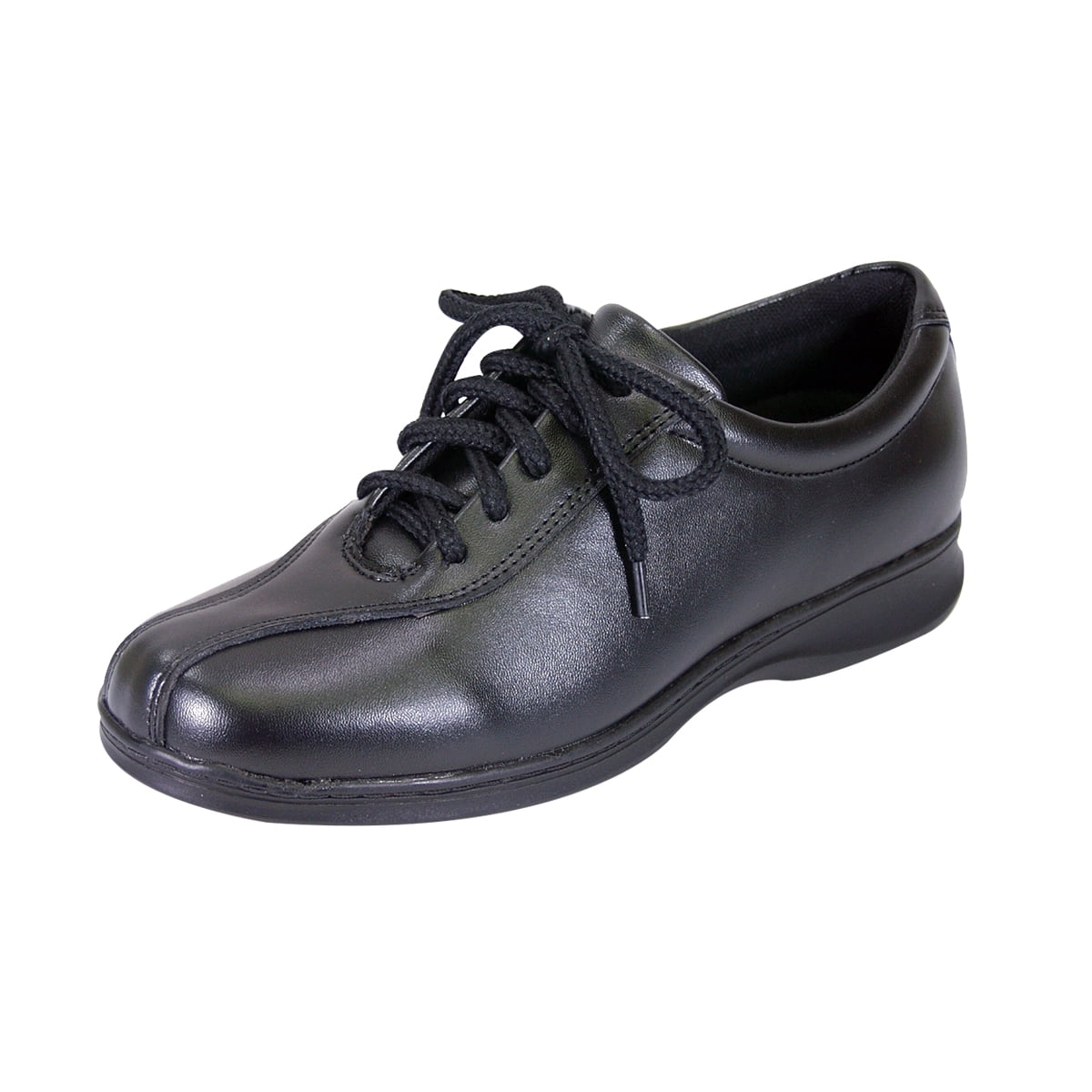 24 HOUR COMFORT Valerie Wide Width Classic Oxford Lace-up Shoes BLACK 9.5