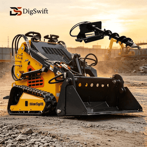 DigSwift 24 HP Mini Tracked Skid Steer Loader With 4-in-1 Bucket, Three Pump Hydraulic System, Compact Construction Machine