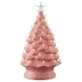 thumbnail image 1 of 24" Hand Painted Ceramic Christmas Tree, Pink Pre-Lit Tree with 148 Multi Color Lights and 2 Star Toppers, 1 of 7