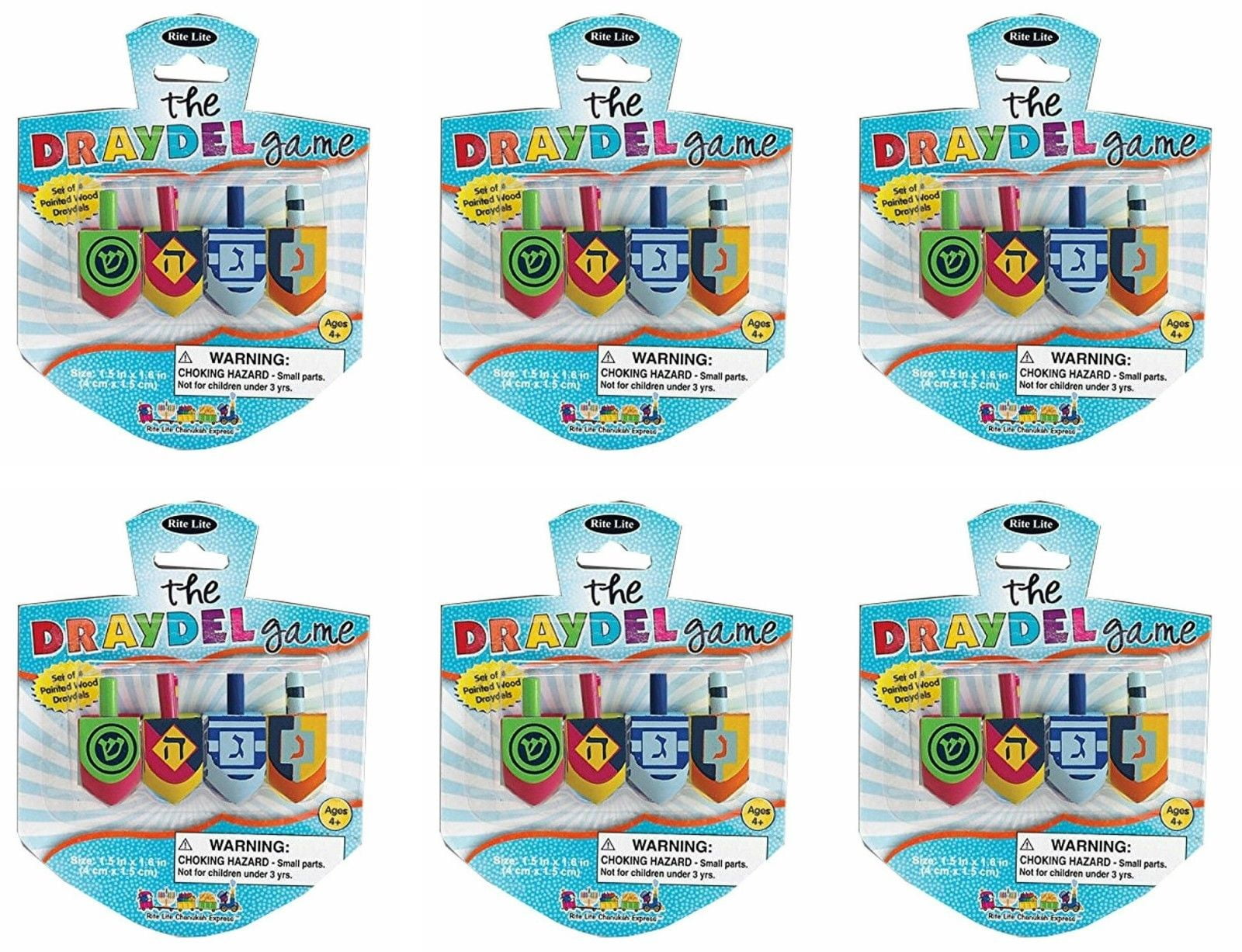RITE LITE 24 Hanukkah Dreidel Sevivon Jewish Spinning Toy Top Game Chanukah Draydel