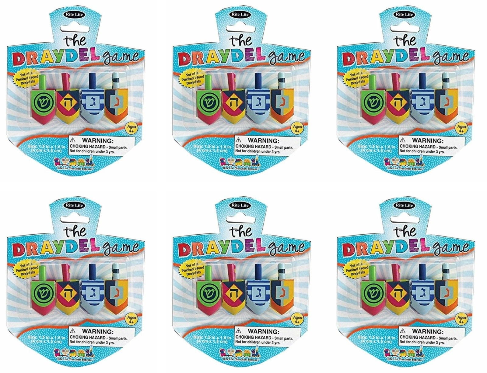 RITE LITE 24 Hanukkah Dreidel Sevivon Jewish Spinning Toy Top Game Chanukah Draydel