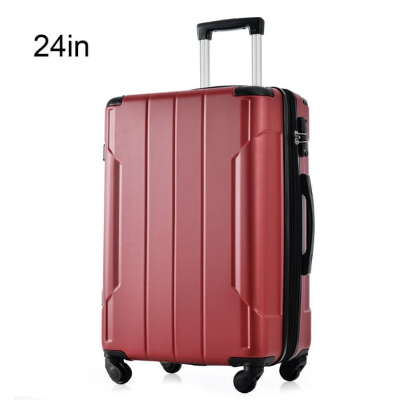 24'' Hardshell Luggage Lightweight Expandable Spinner Suitcase with TSA Lock-Travel in Style and Security(Red)