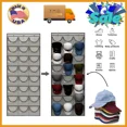 thumbnail image 1 of 24 Hat Rack Organizer Baseball Holder Deep Storage Pockets Door Wall Caps Usa, 1 of 6