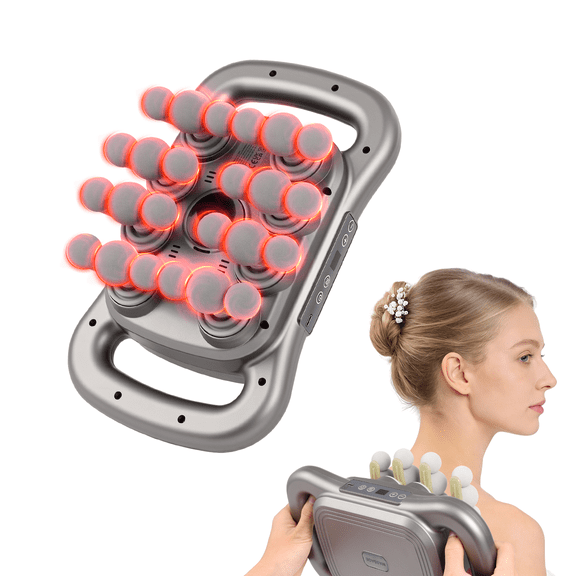 24 Head Full Body Massage Gun - Targeted Deep Tissue Percussion Massager Electric Handheld for Back Shoulder Neck Pain Relief 9 Modes