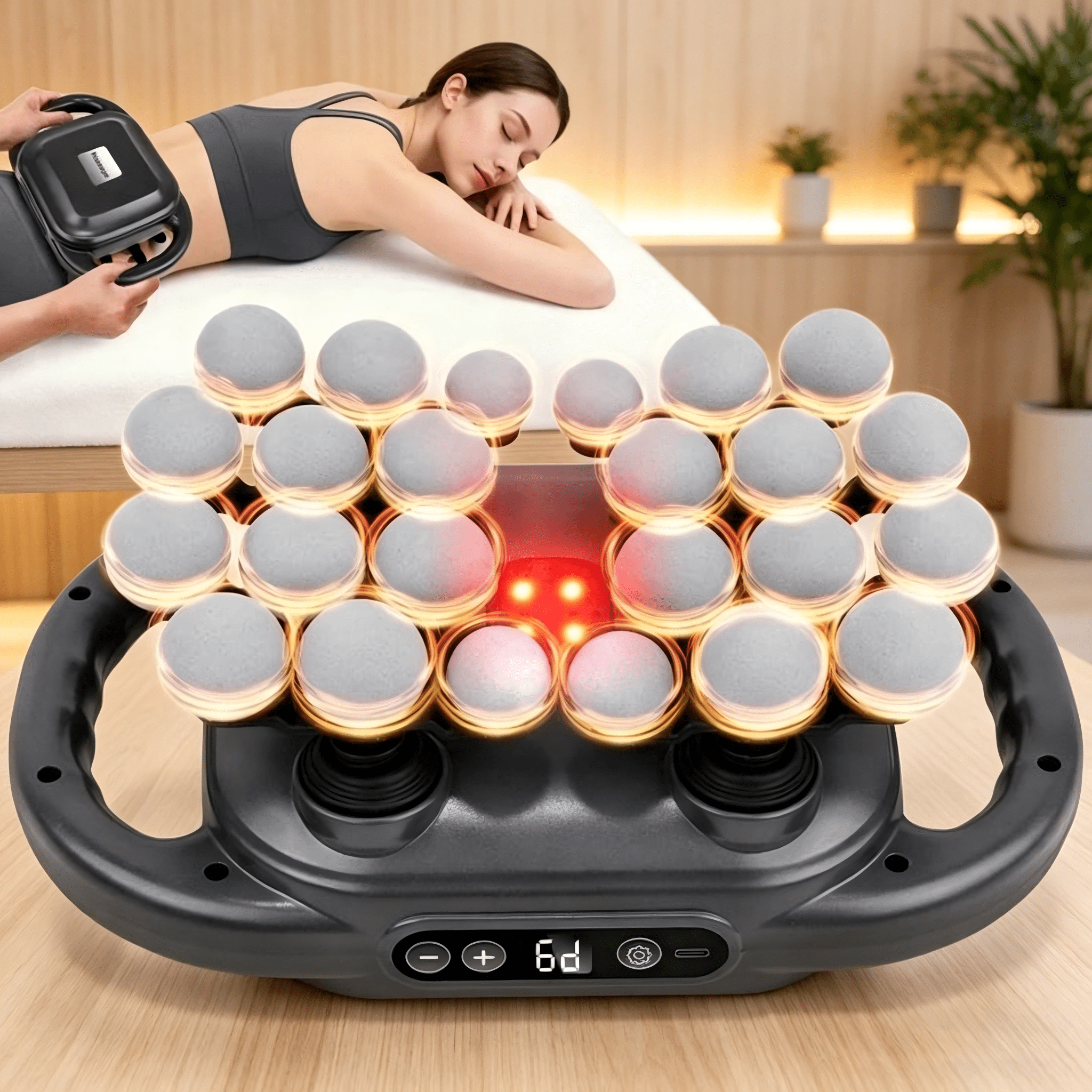 24 Heads Deep Tissue Massage Gun, 9 Modes 9 Speed Quiet Handheld Muscle Massager for Back Shoulder Leg Foot Pain Relief