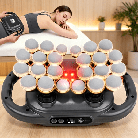 24 Heads Deep Tissue Massage Gun, 9 Modes 9 Speed Quiet Handheld Muscle Massager for Back Shoulder Leg Foot Pain Relief