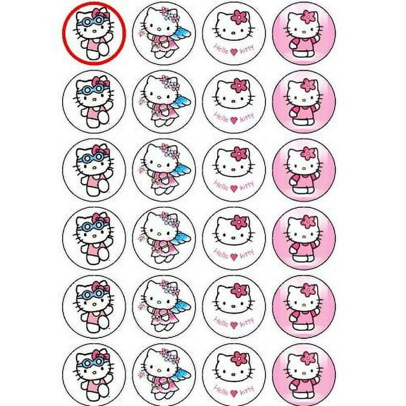 24 Hello Kitty Cupcake Toppers - ABPID01174