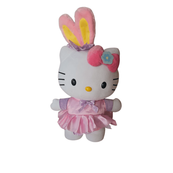 24" Hello Kitty Easter Bunny Porch Greeter With Pink Dress