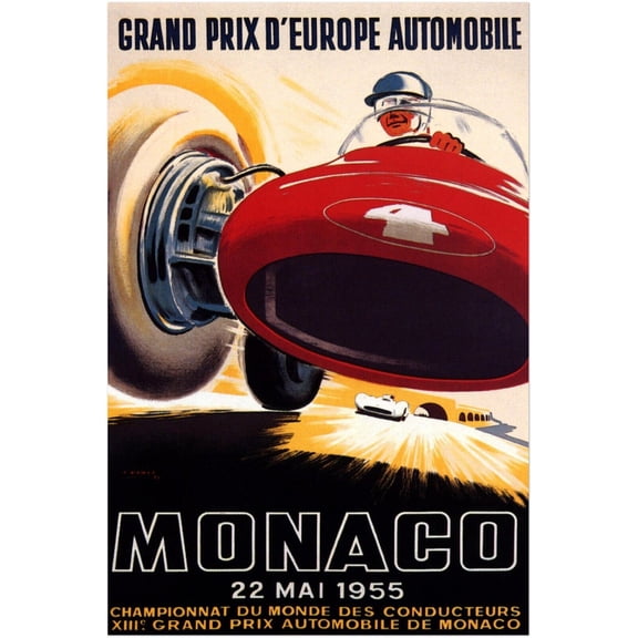 24 Heures Le Mans - 1955 - Vintage Racing Poster - Auto Posters (8x12Inches)
