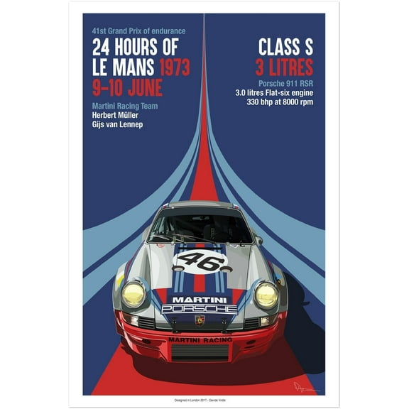 24 Heures Le Mans - 1973 - Vintage Auto Racing Poster (8x12Inches)