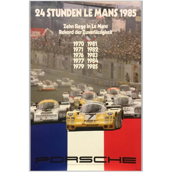 24 Heures Le Mans - 1985 - Vintage Auto Racing Poster (24x36Inches)