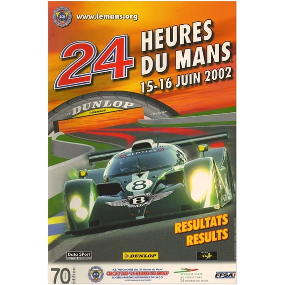 24 Heures Le Mans - 2002 - Vintage Auto Racing Poster (11x17Inches)