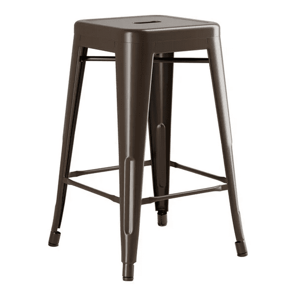 24" High Copper Metal Backless Counter Height Stool For Indoor or Outdoor Use