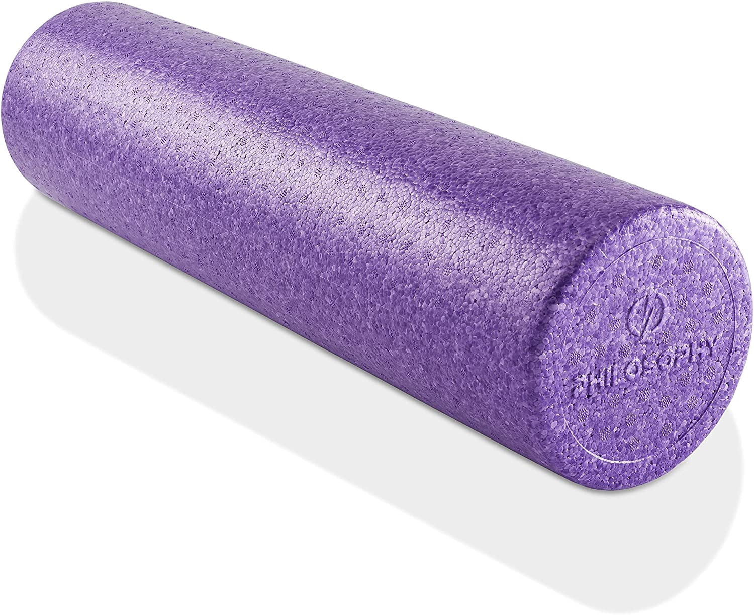 24" High-Density Foam Roller for Exercise, Massage, Muscle Recovery - Round Purple