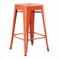 thumbnail image 1 of 24" High Orange Metal Backless Counter Height Stool For Indoor or Outdoor Use, 1 of 5